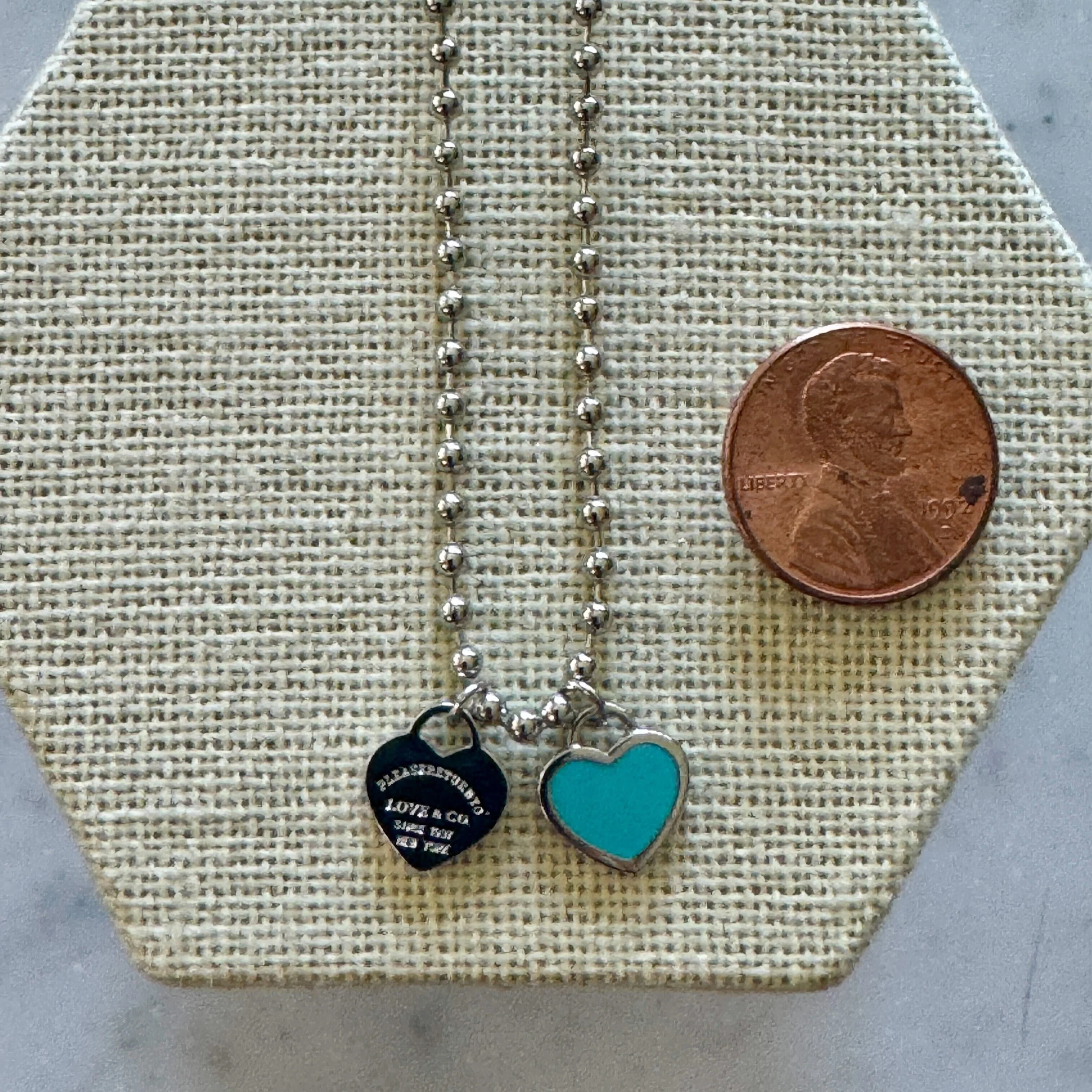 DOUBLE HEARTS ON BALL CHAIN - Silver - Image 13