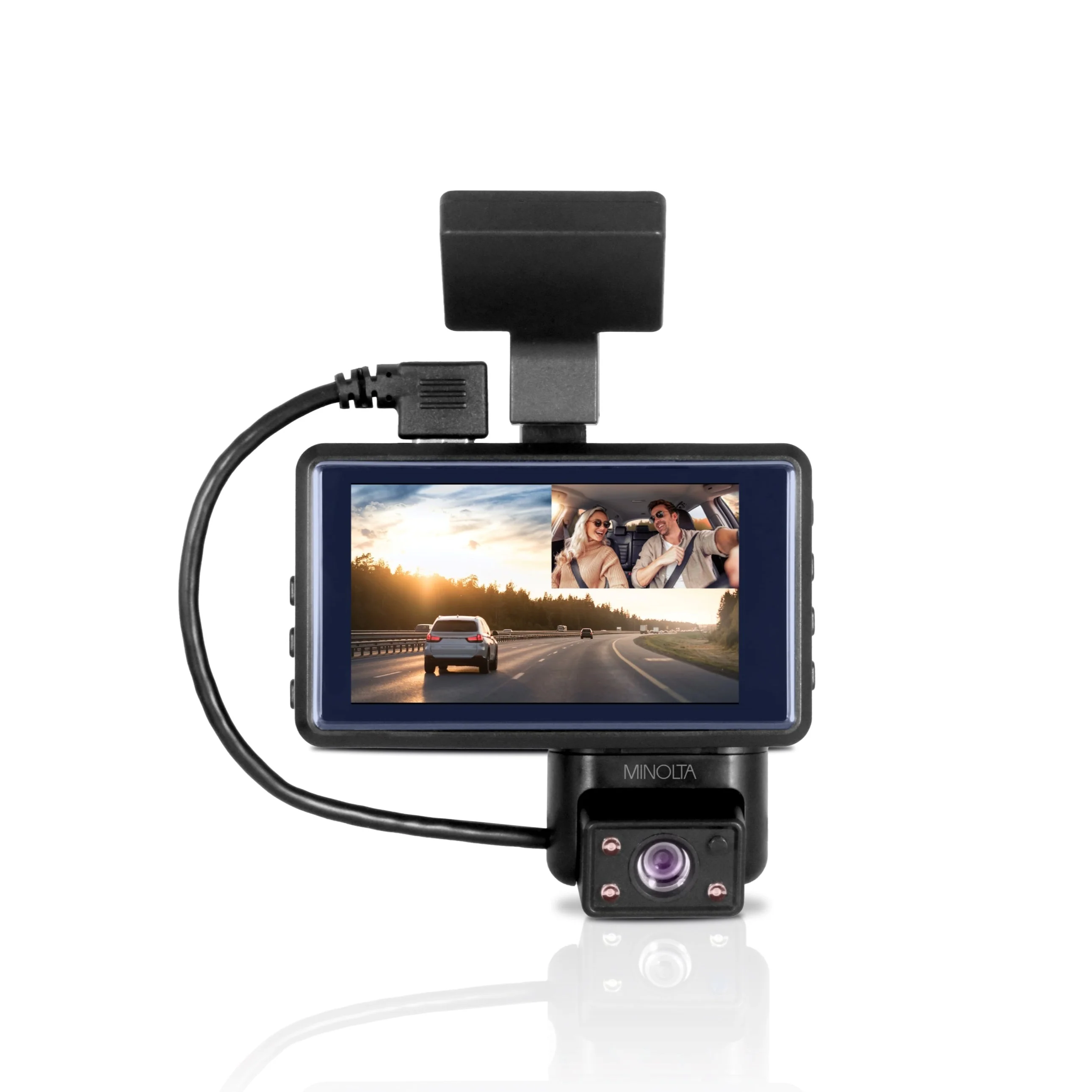 Minolta MNCD337N 1080p HD Dash Camera with 3 Inch Screen and Interior Camera - Image 3