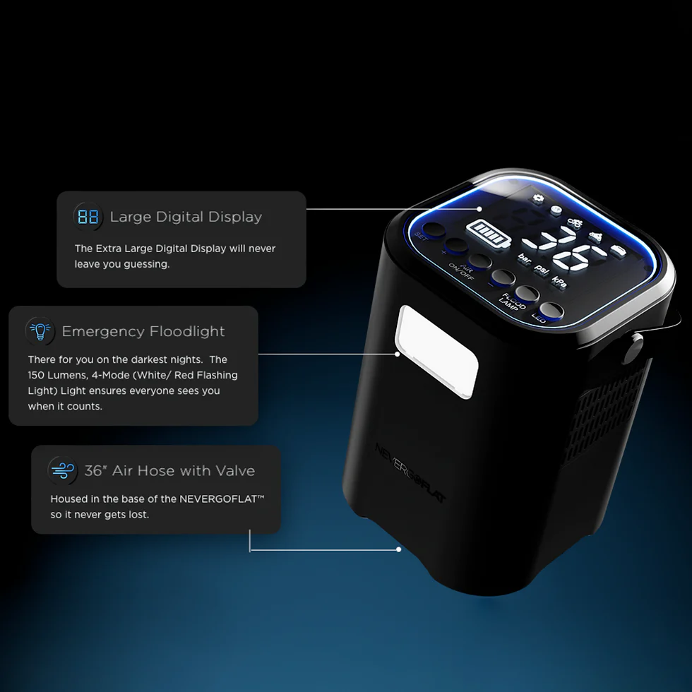 NeverGoFlat - Portable Air Compressor, Power Bank & Flashlight - Image 30