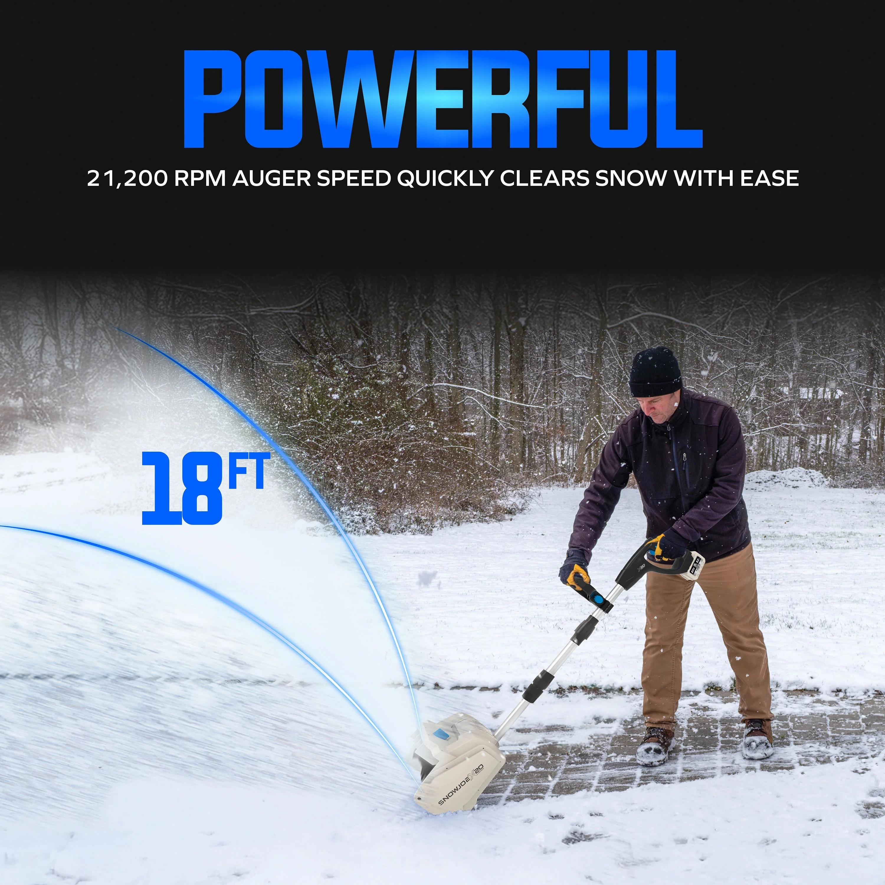 Snow Joe ECOSHARP X20-Series Cordless Snow Shovel | Directional Chute | Brushless Motor | w/ 20-Volt, 5.0 Amp-hour Battery Included - Image 3