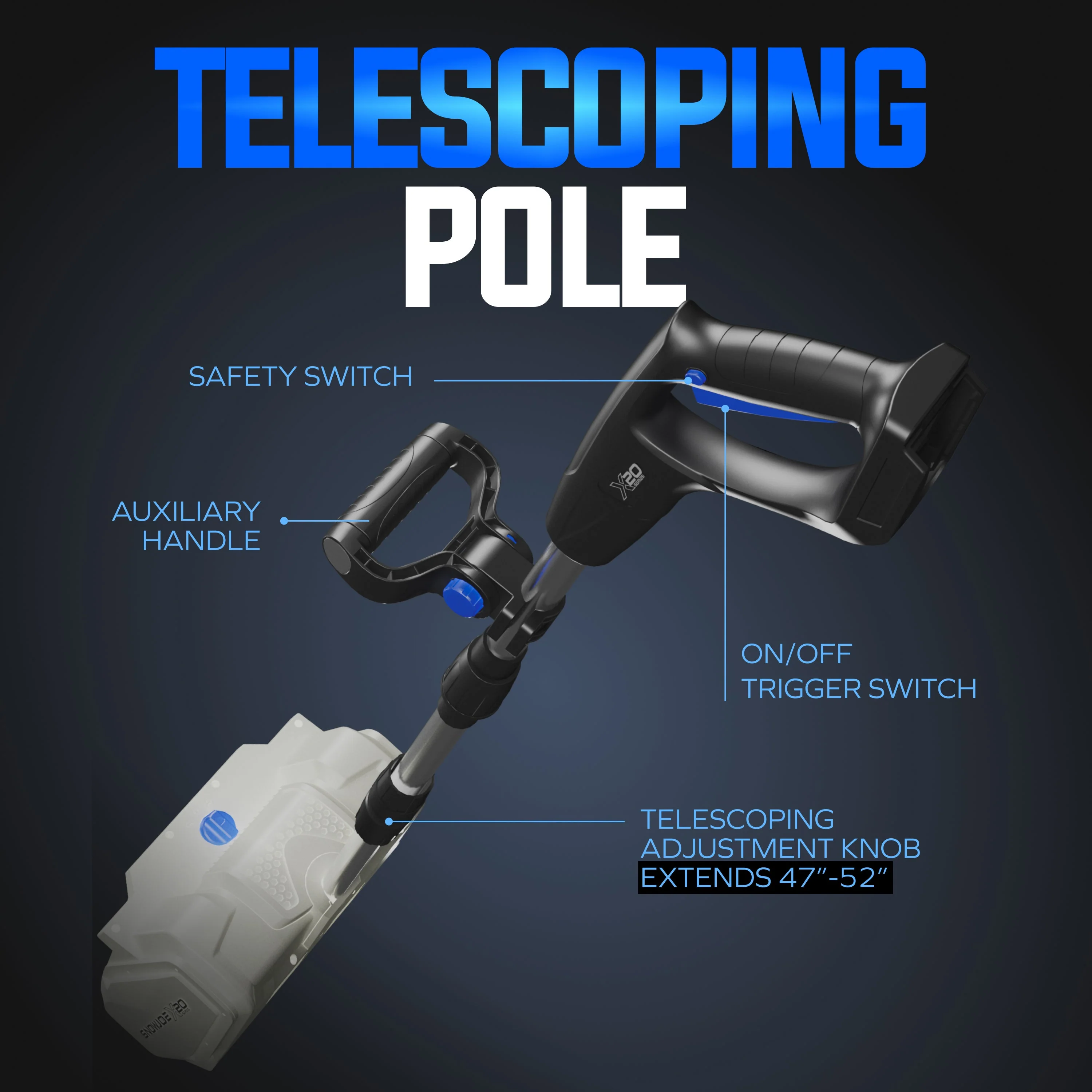 Snow Joe ECOSHARP X20-Series Cordless Snow Shovel | Directional Chute | Brushless Motor | w/ 20-Volt, 5.0 Amp-hour Battery Included - Image 7